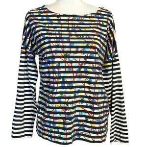 J. Crew Michael‎ de Feo Abstract Women's Stripes Long Sleeve Cotton Shirt Top S